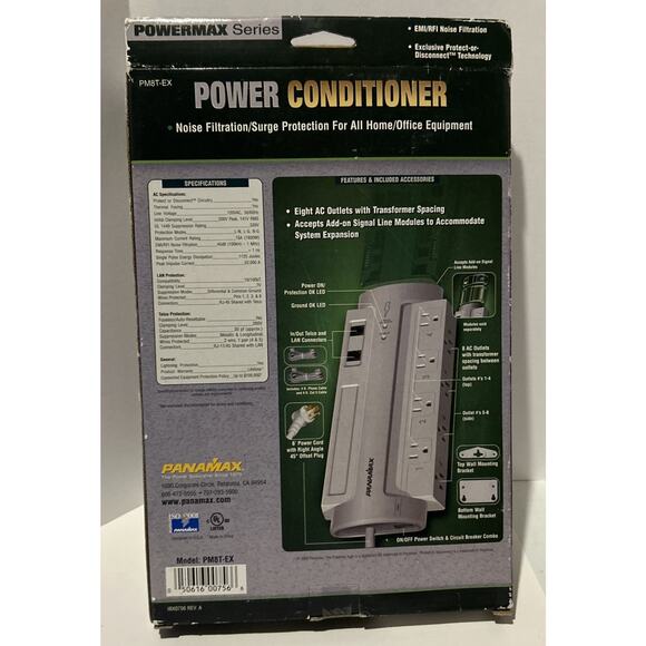 Panamax Power Conditioner PM8T-EX EMI/RFI Noise Filtration. LAN/DSL Protection - Picture 5 of 6